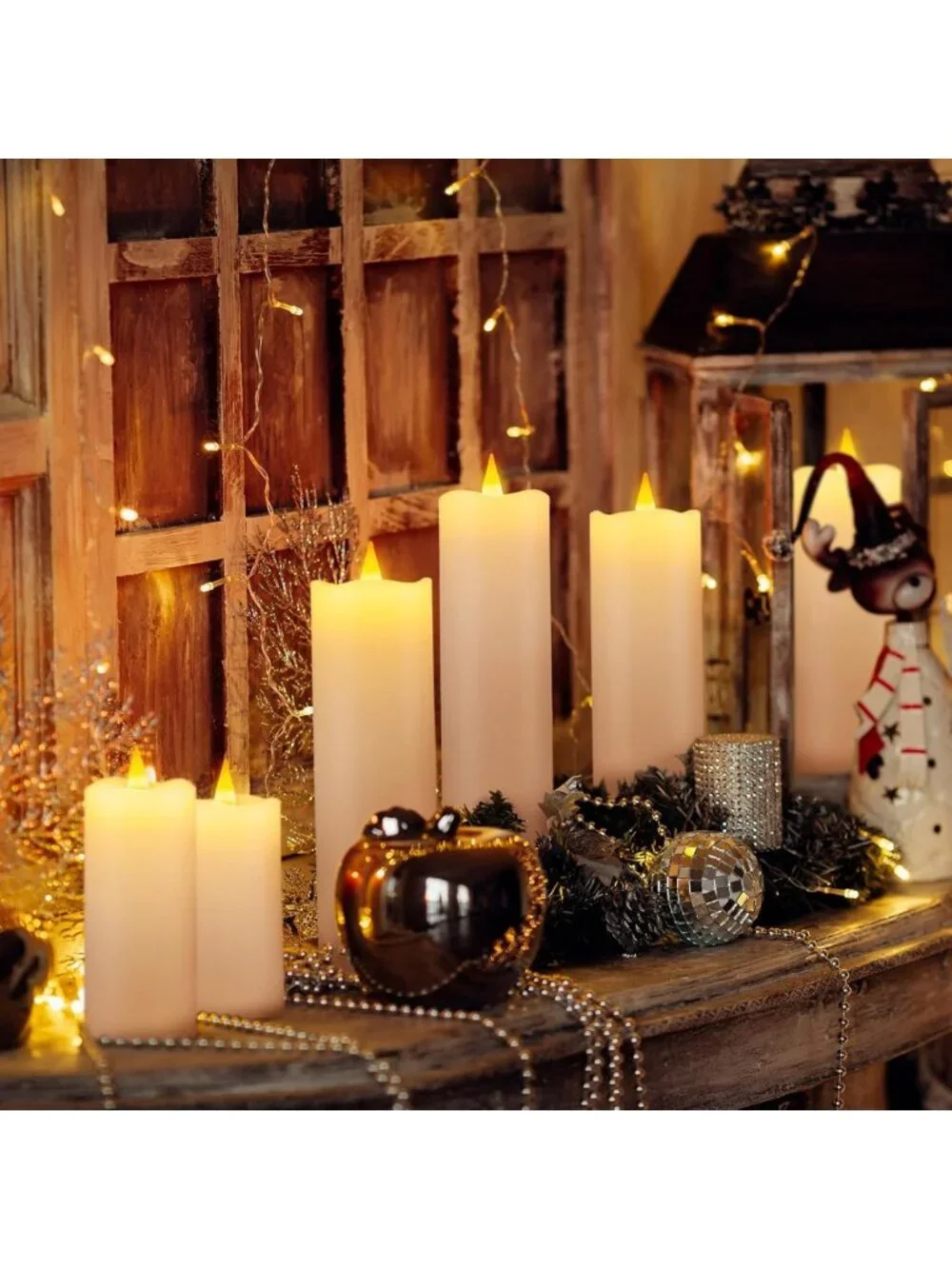 Rechargeable LED Flameless Candles with Remote & Timer - 9 Pack White Pillar